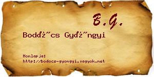 Bodócs Gyöngyi névjegykártya
