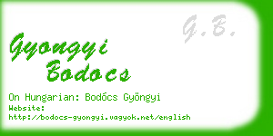 gyongyi bodocs business card