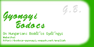 gyongyi bodocs business card